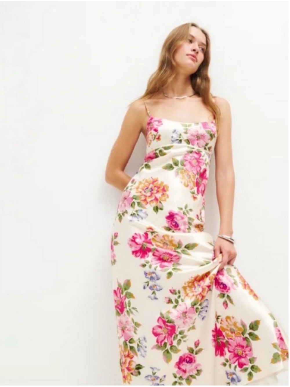 Reformation Kailyn Maxi Silk Dress Floral Satin NEW WITH TAGS Size 6